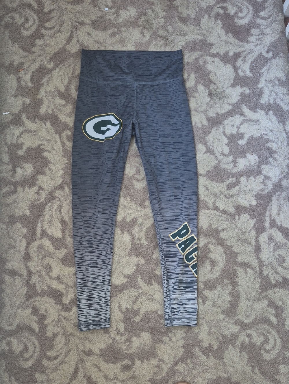 Gray Ombre Green Bay Logo Leggings